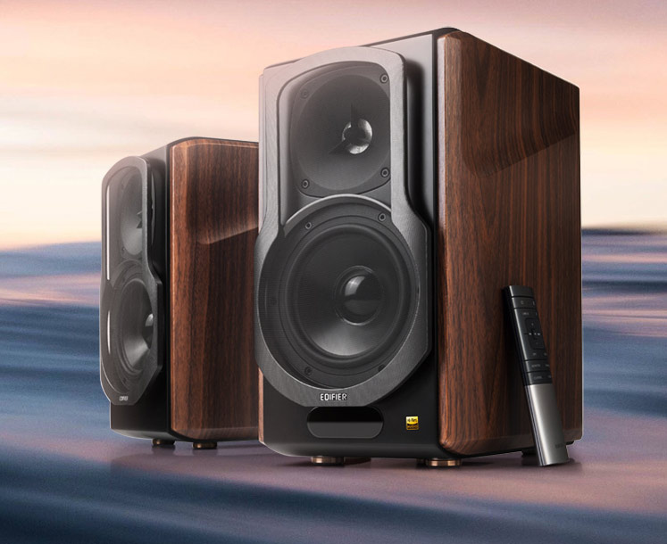 漫步者（EDIFIER） S2000MKIII 无线蓝牙音箱HIFI书架式立体声有源音响客厅家庭影院 木纹色