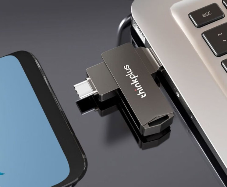 联想（lenovo） 手机电脑两用u盘 大容量双接口高速 办公车载安卓多用 适用Type-c苹果电脑 USB3.1/Type-C 锖色 128GB